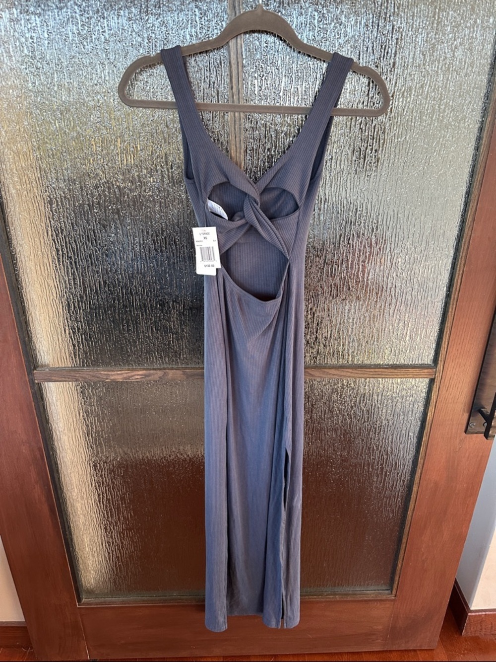 l*space Ribbed Scoop-Neck Maxi Dress - Slate Blue size XS NWT - Picture 6 of 7